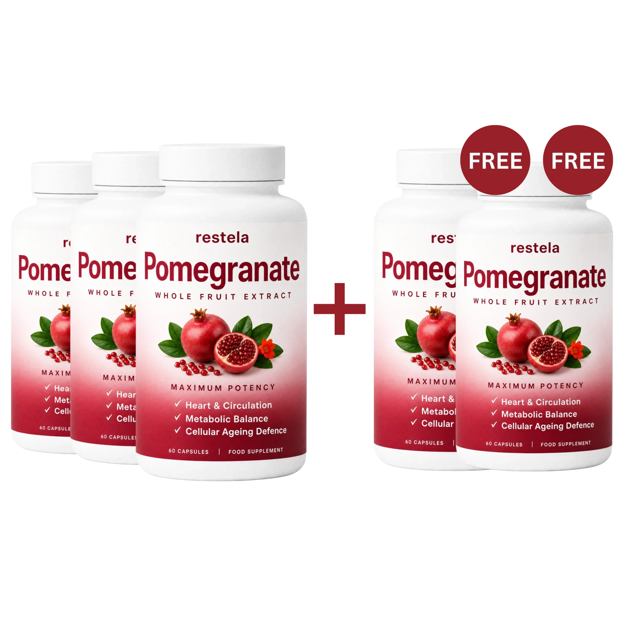 Restela Pomegranate 5 bottle bundle